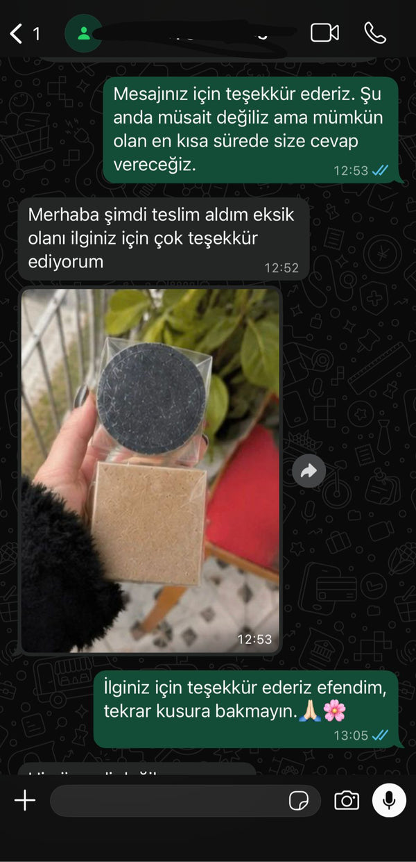 Müşteri mesajı