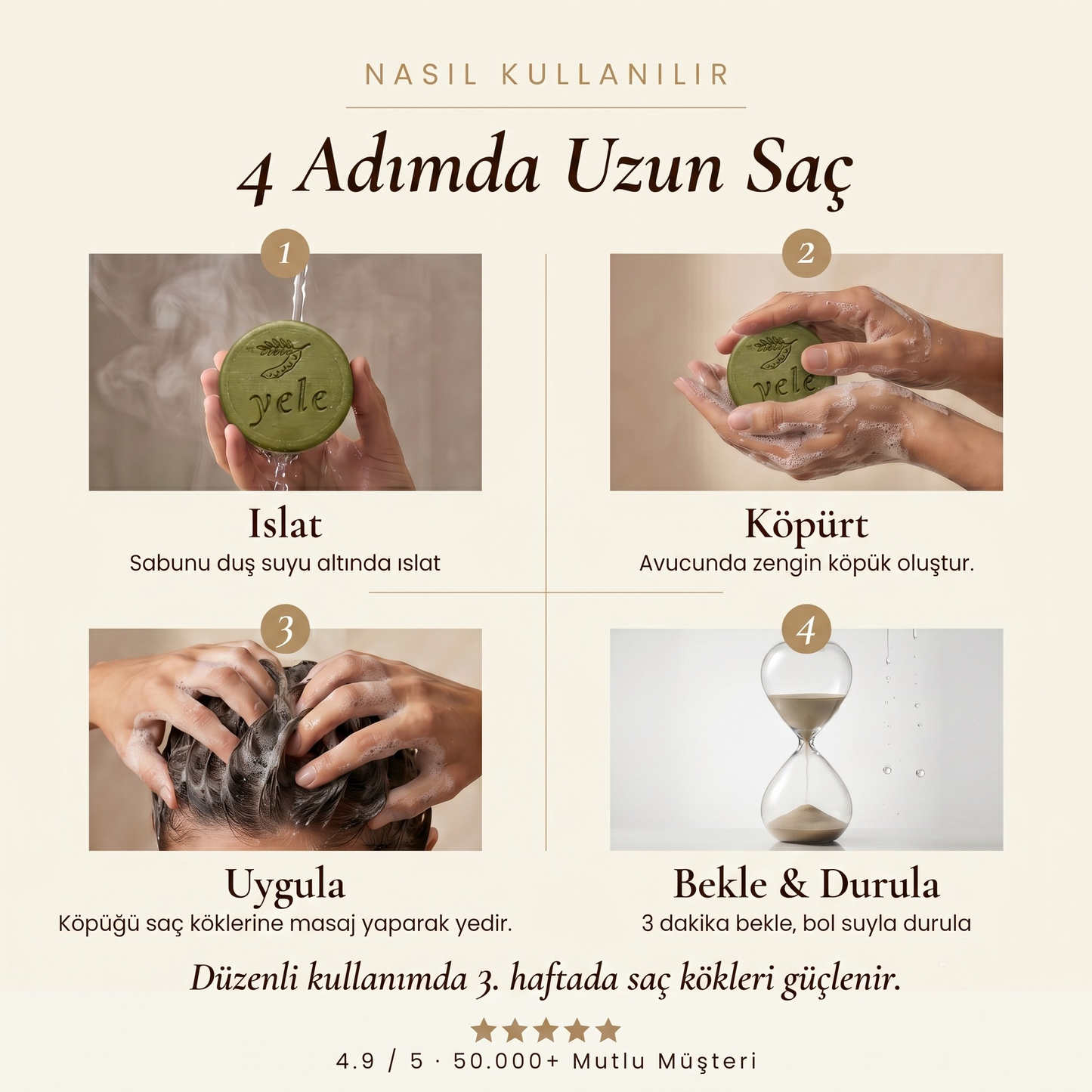 Yele —  Saç Uzatıcı & Güçlendirici Doğal Sabun™