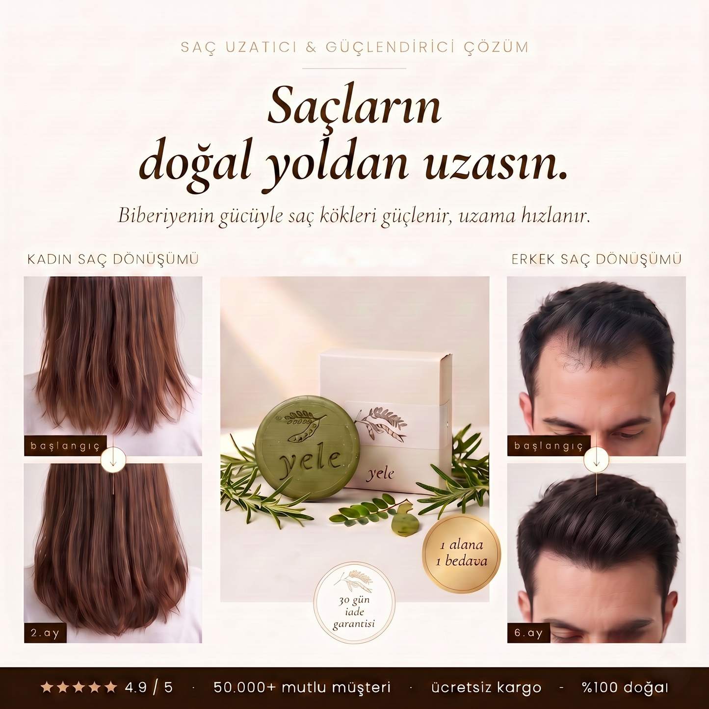 Yele —  Saç Uzatıcı & Güçlendirici Doğal Sabun™